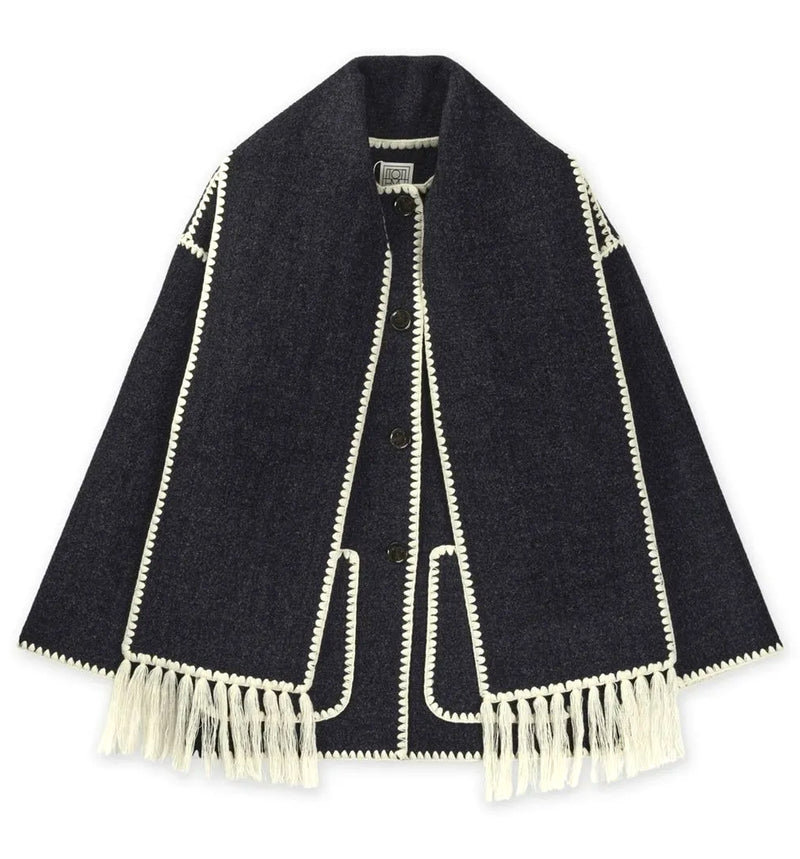 Embroidered Scarf Jacket