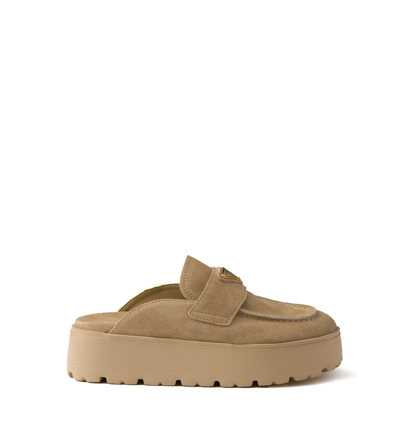 Flatform Suede Sabot